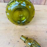 Duo of Italian decanter in green glass.