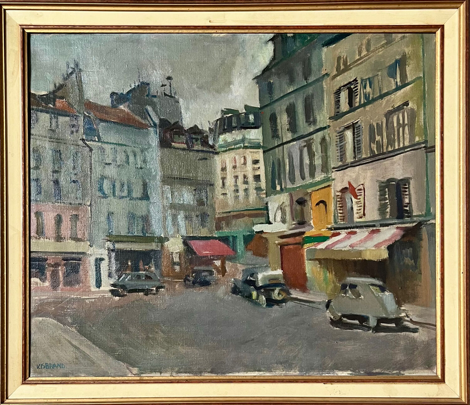 Oil Painting by Victor Isbrand (1897-1989) Urban Landscape - Paris