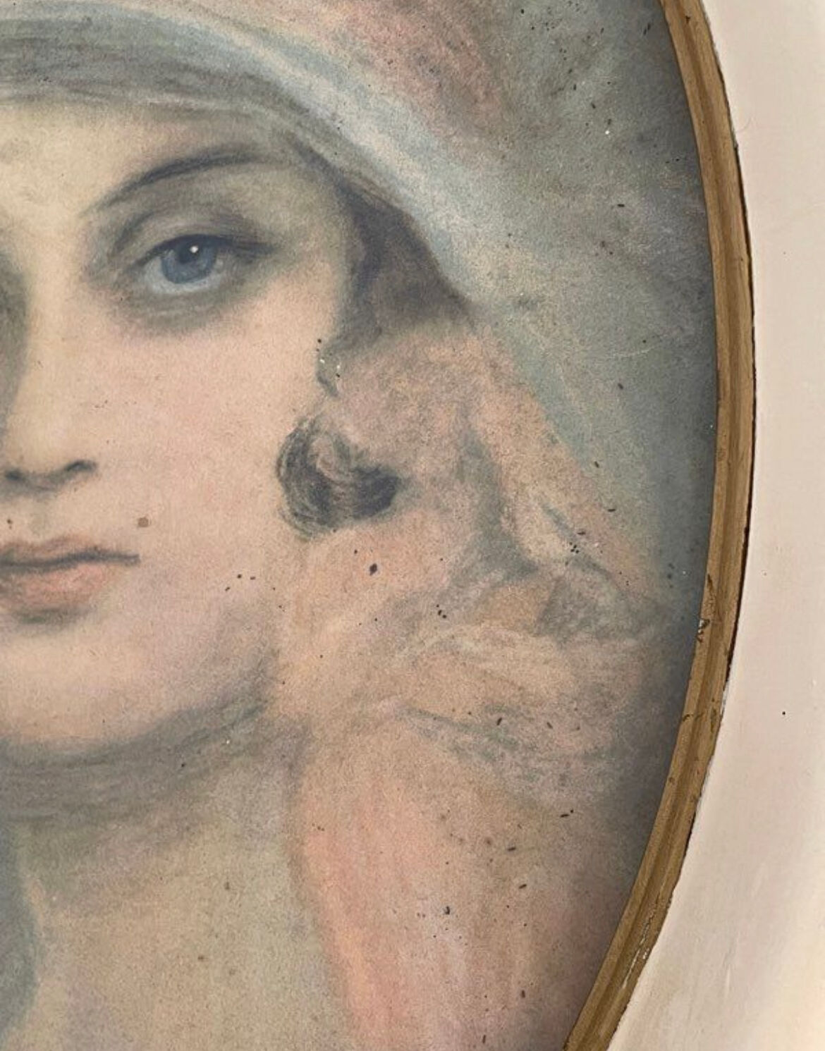 Lithographie période Art Déco, portrait d’une élégante