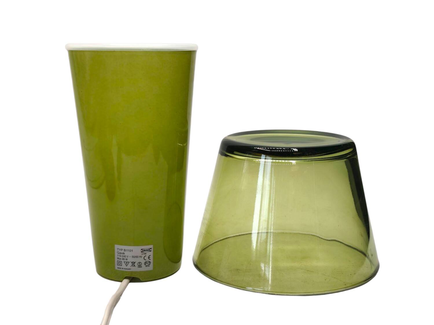 Lampe de table IKEA Gavik – Design en verre jaune-vert vibrant