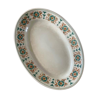 Long plate in earthenware K-G Lunéville service Mariette