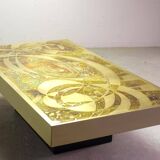 Bernhard Rohne Brutalist Etched & Oxidized Rectangle Coffee Table, 1960s