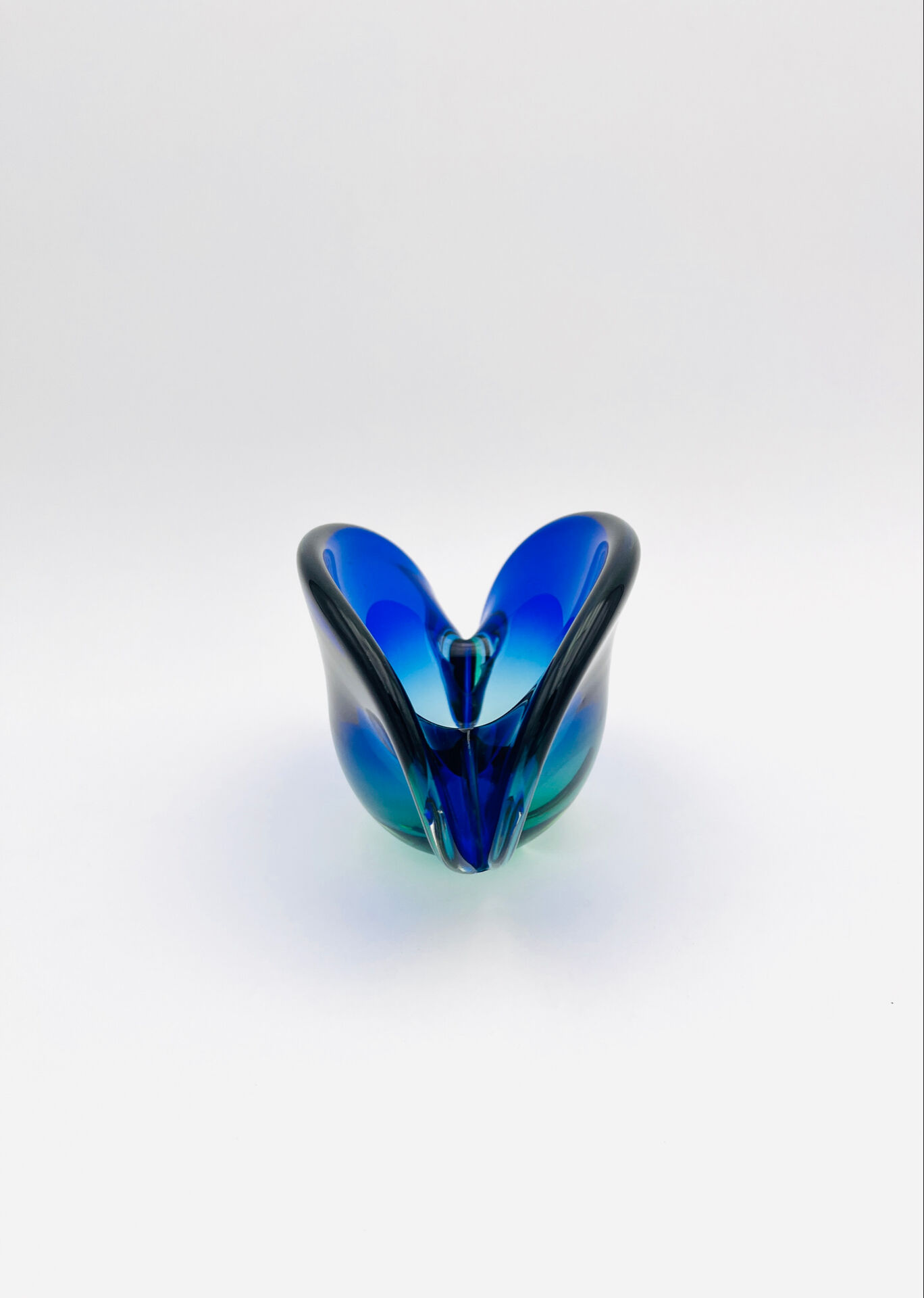 Murano Ashtray Flavio Poli Sommerso Blue Green Design 50s