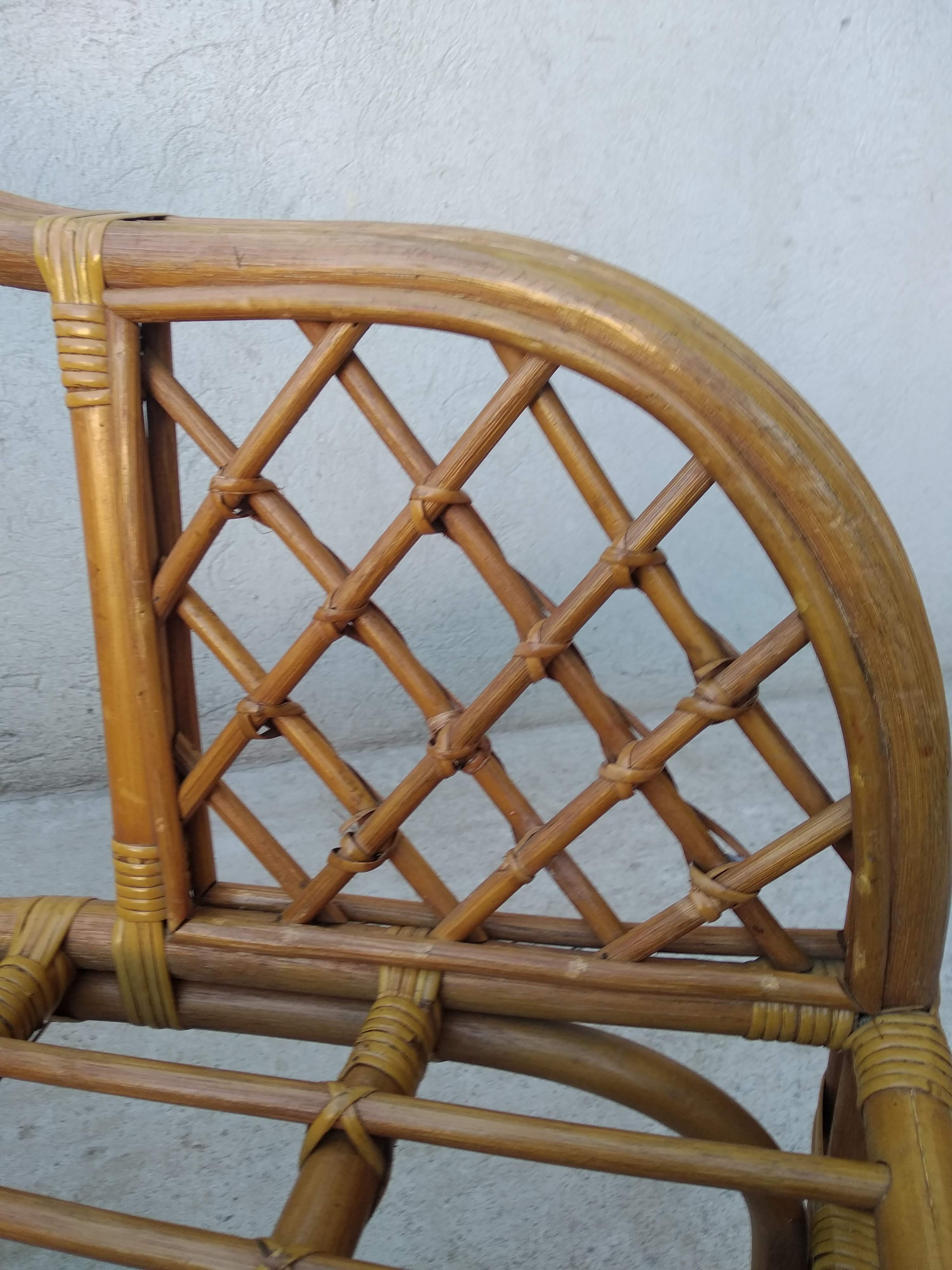 Pair of vintage rattan armchairs