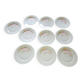 10 assiettes à dessert en porcelaine de Limoges France