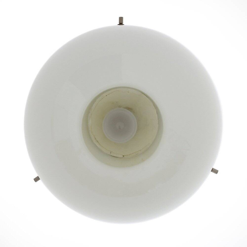 Chrome metal suspension, methacrylate and white glass, 1960s