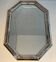 Octagonal Faceted Mirror with Brass Garlands — French Work, Glass