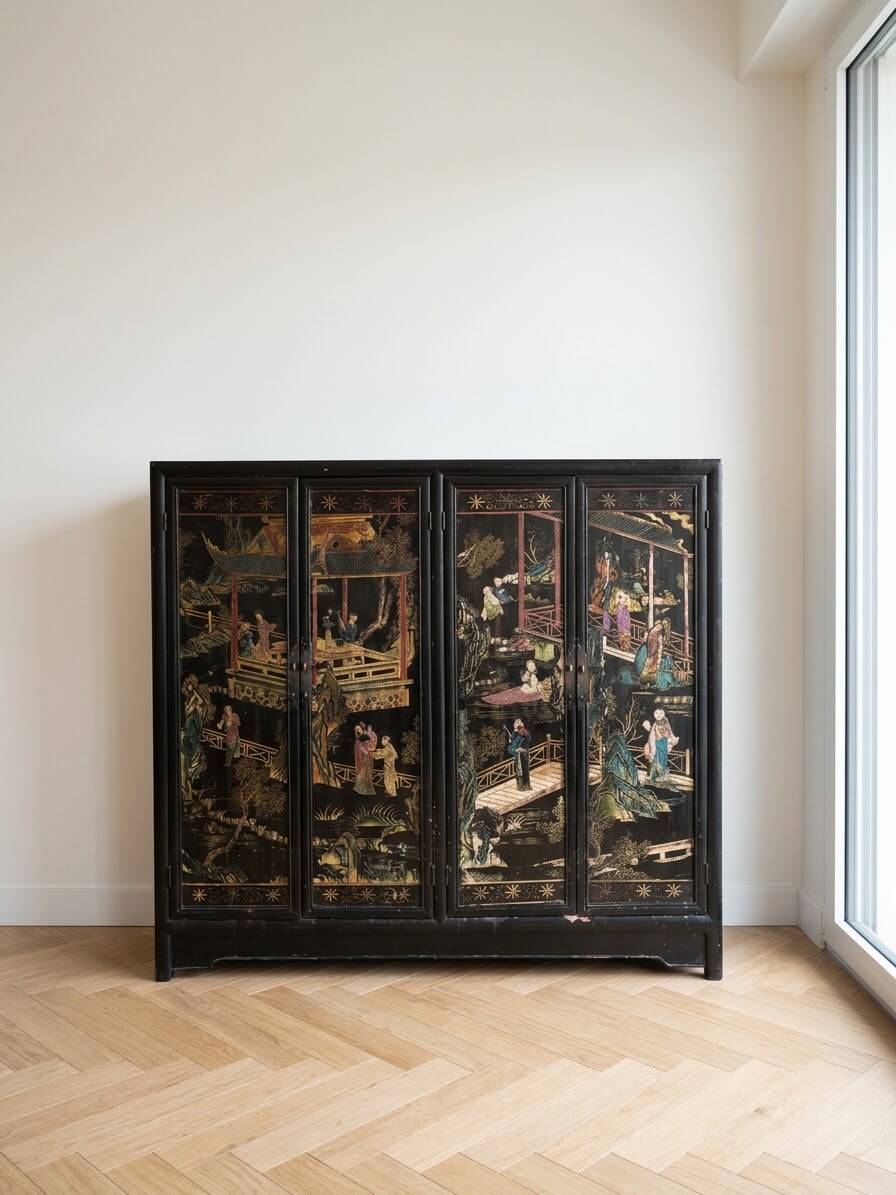 Chinese furniture in black lacquer