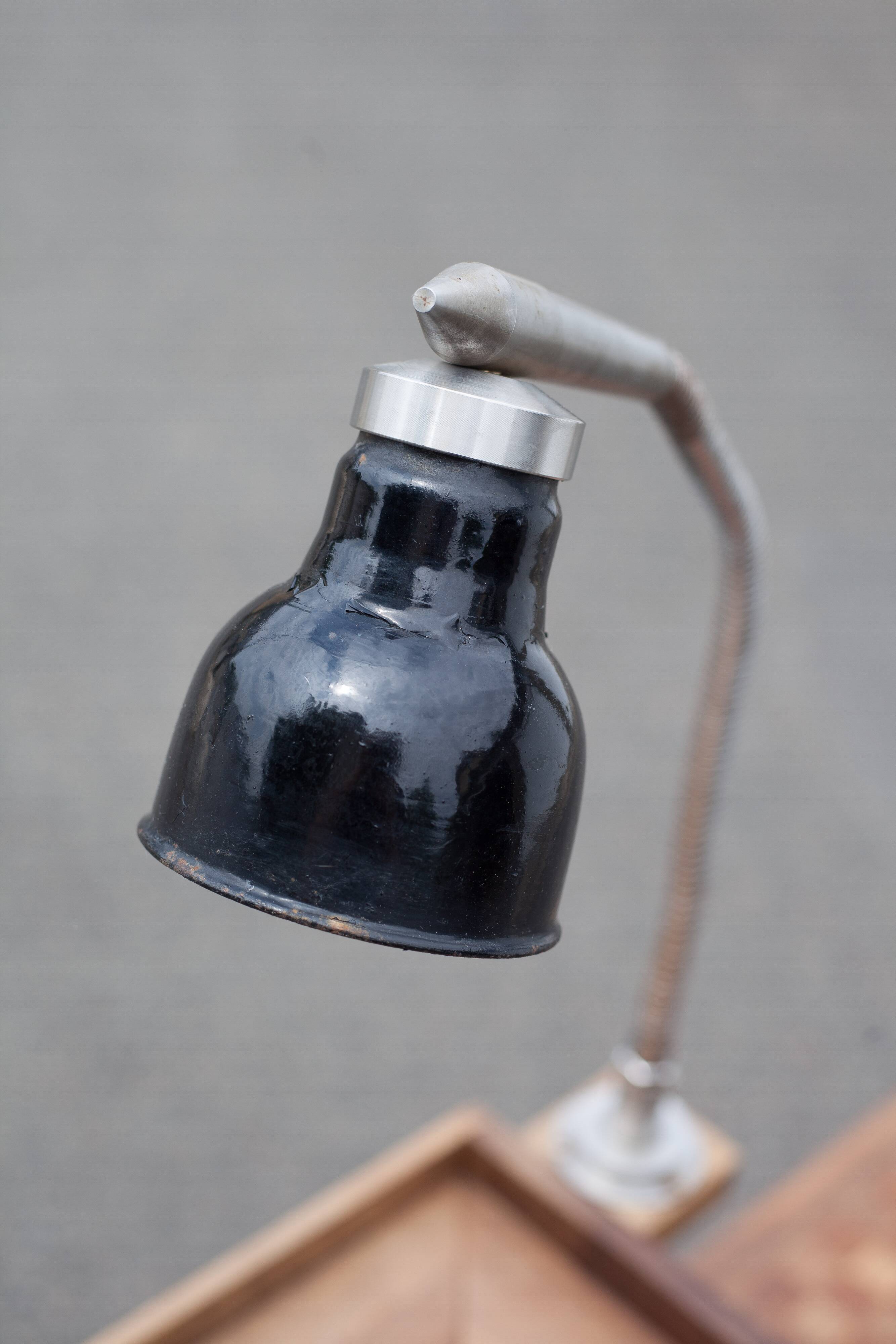 Industrial wood furniture, furniture with integrated lamp, trade furniture, industrial, compass feet