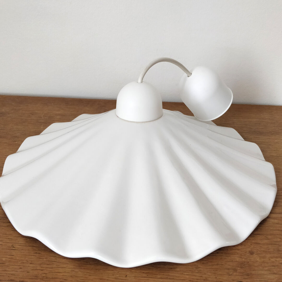 Vintage hanging in white porcelain shaped flower petal