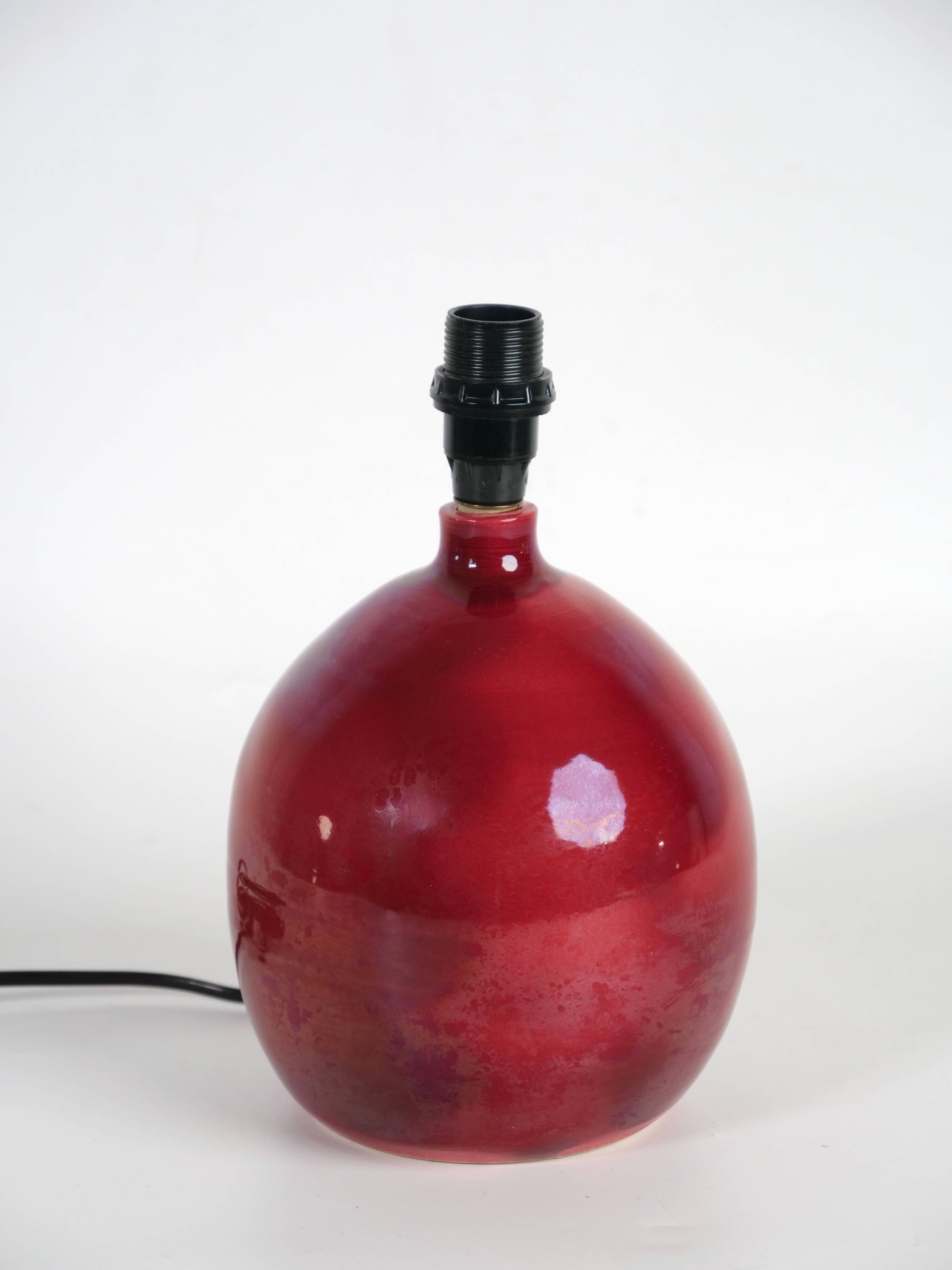 Ceramic lamp foot ox blood