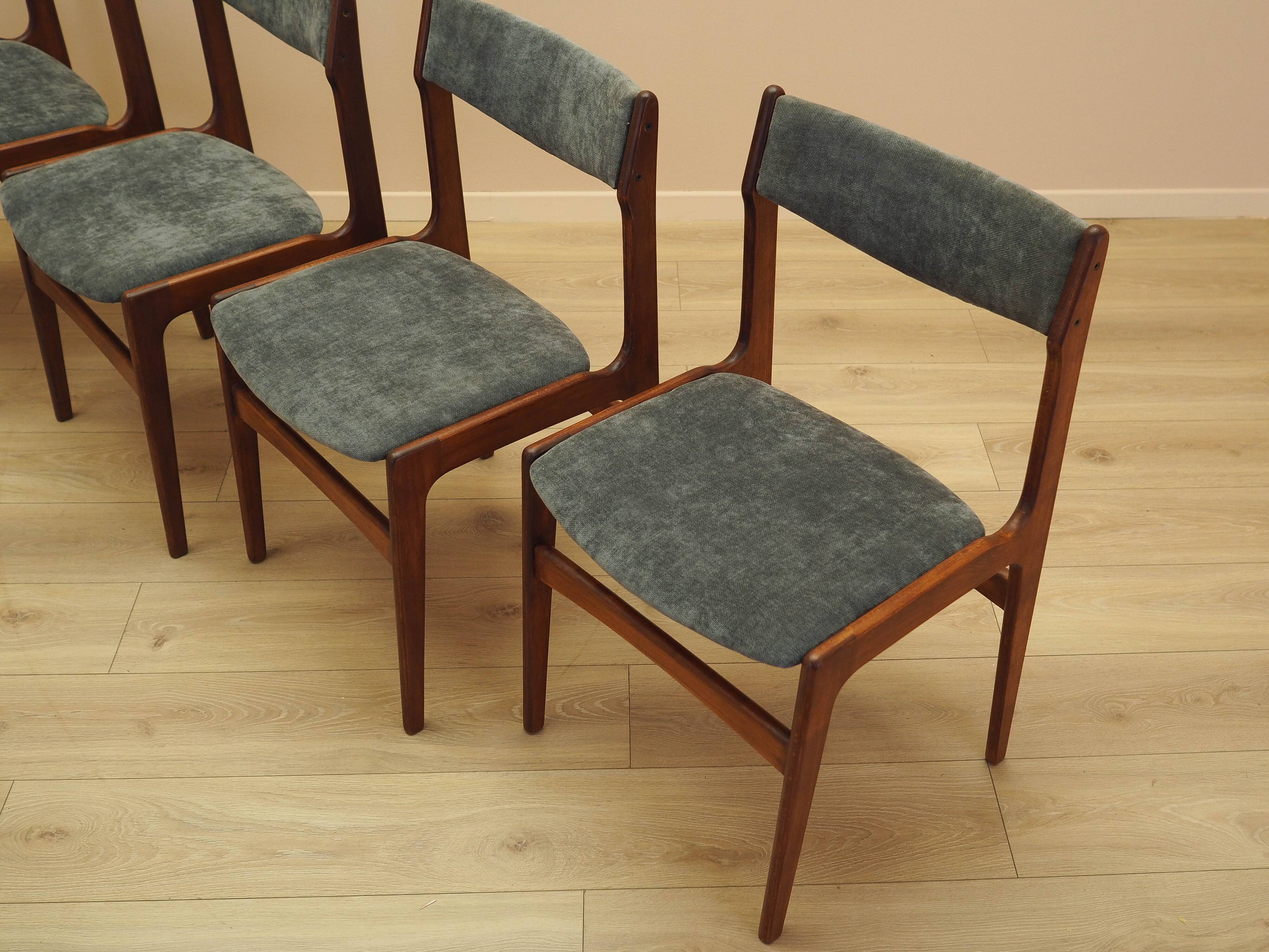 Set of four teak chairs, Danish design, 1970s, made in Denmark