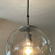 Space Age globe pendant lamp in smoked glass from the 70s