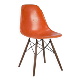 Chaise à coque latérale vintage originale Eames DSW d'Herman Miller orange