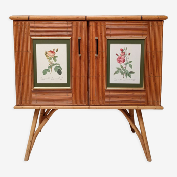 Split bamboo and rattan sideboard 50/60s