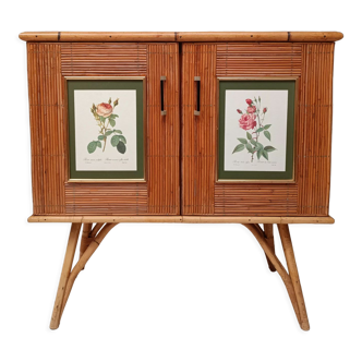 Split bamboo and rattan sideboard 50/60s