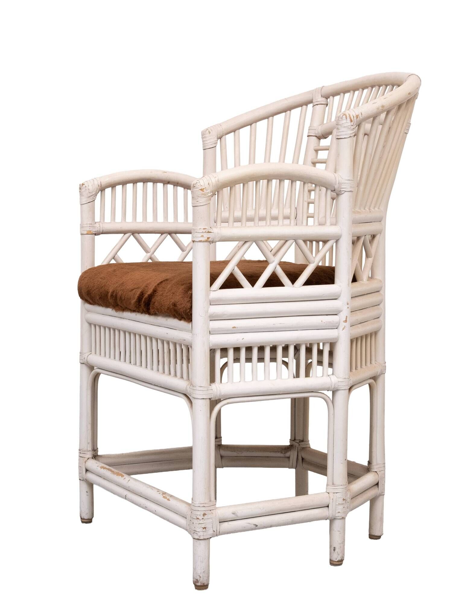Set vintage Chippendale Brighton Pavilion rattan chair and table 1960s
