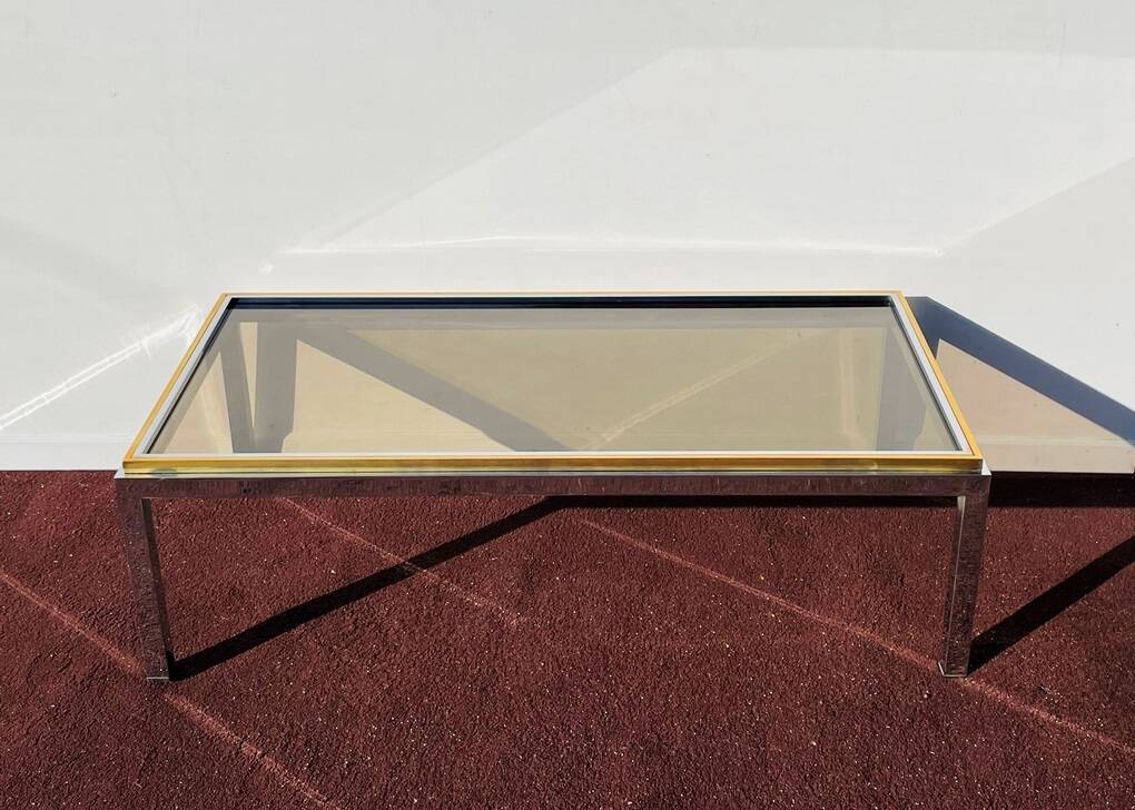 Rectangular coffee table. Flaminia Belgochrom W. Rizzo Vintage 70s