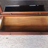 Vintage mahogany avocado bookcase with overhead glass doors circa 40's/50's