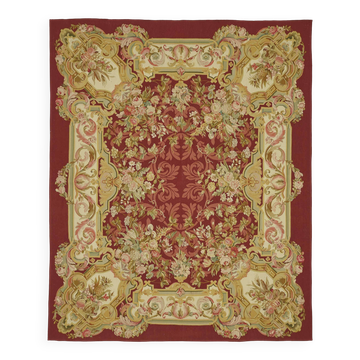 Handmade European Vintage Aubusson Kilim 255 cm x 310 cm