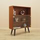 Teak display cabinet with glass doors, Denmark, 1970s