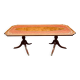 Antique English Chesterfield Coffee Table with leather top