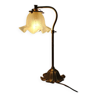 Lampe tulipe en laiton