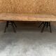 Large table for 10 people - 3m long - antique top / industrial legs