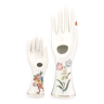 White porcelain hands decorated with flowers, ring sizers from the 70s