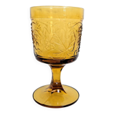 Verre à pied ambré motif vendange vintage