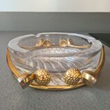 Lancel golf ashtray in crystal and metal dore