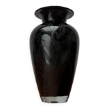 Postmodern black art glass vase by Hans Jürgen Richartz for the Richartz art collection, 1980s.