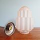 Art Deco Skyscraper pendant light in pink cracked glass