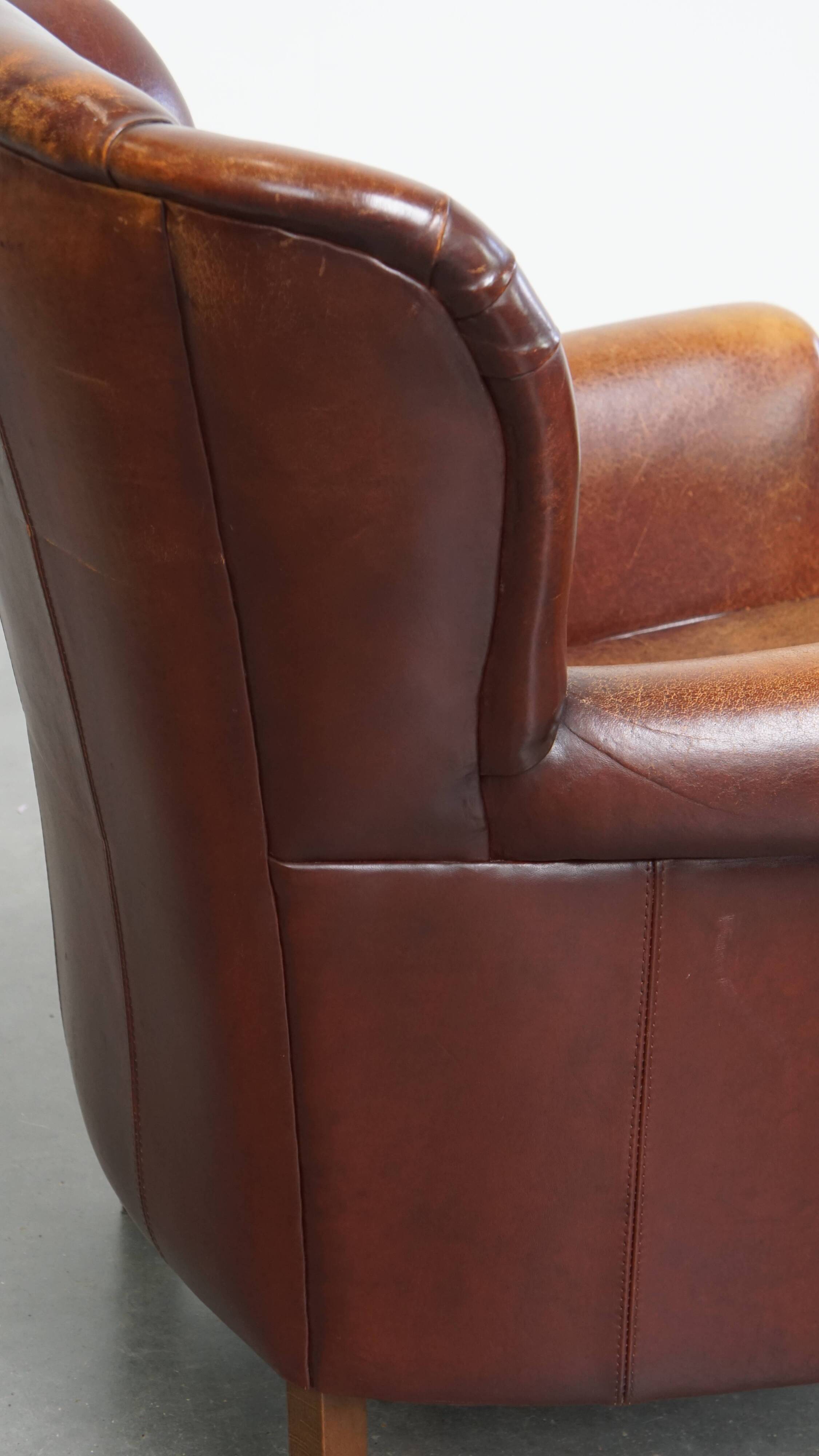 Sheepskin Leather Wingback Chair