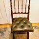 English folding chair - Vintage in wood and leather