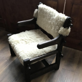 Side Chairs in Lambs Wool, Set of 2