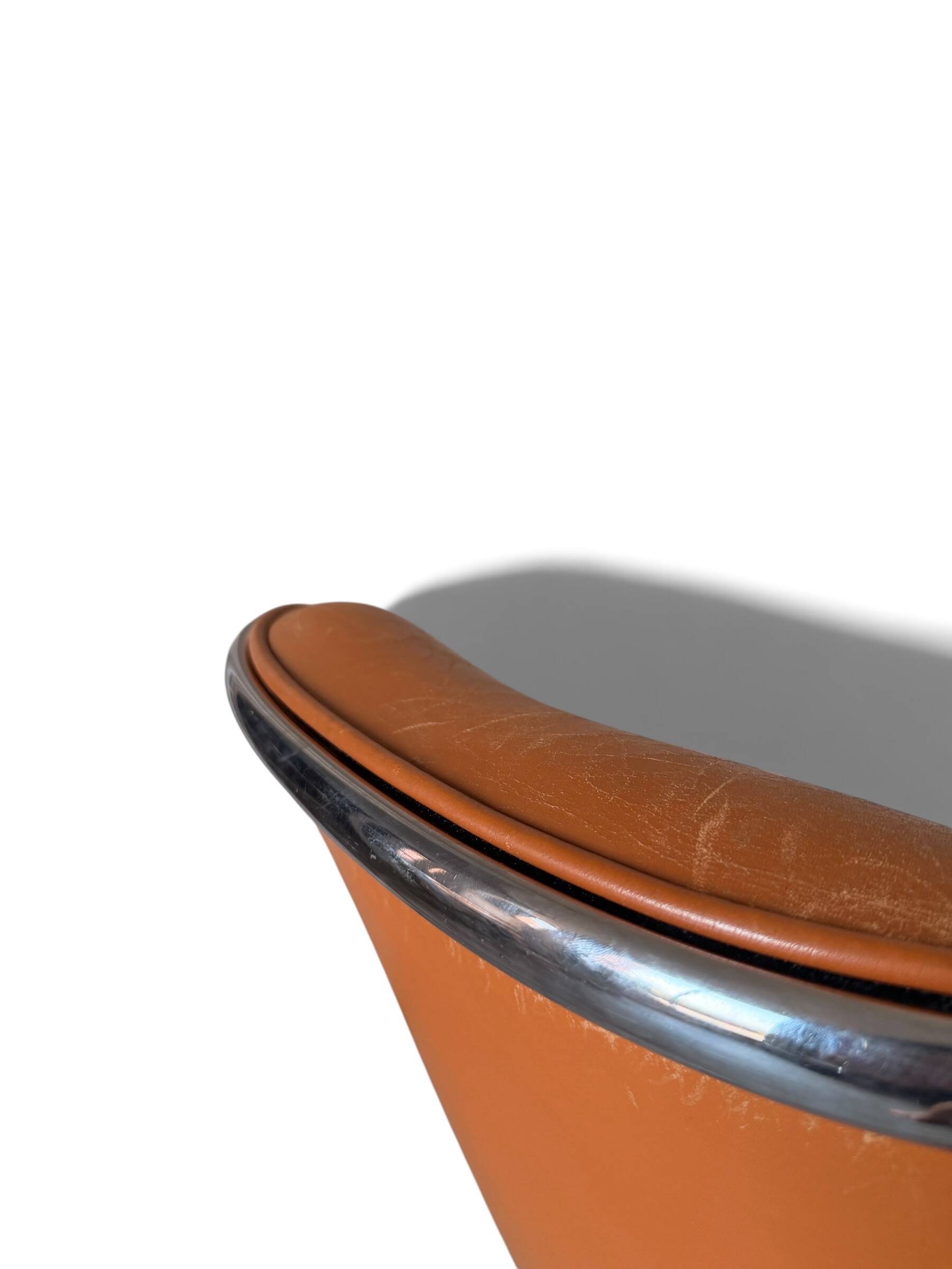 Charles Pollock Knoll Office Chair Patinated Camel Leather
