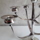 Silver metal chandelier by Gustav Beran for Keltum