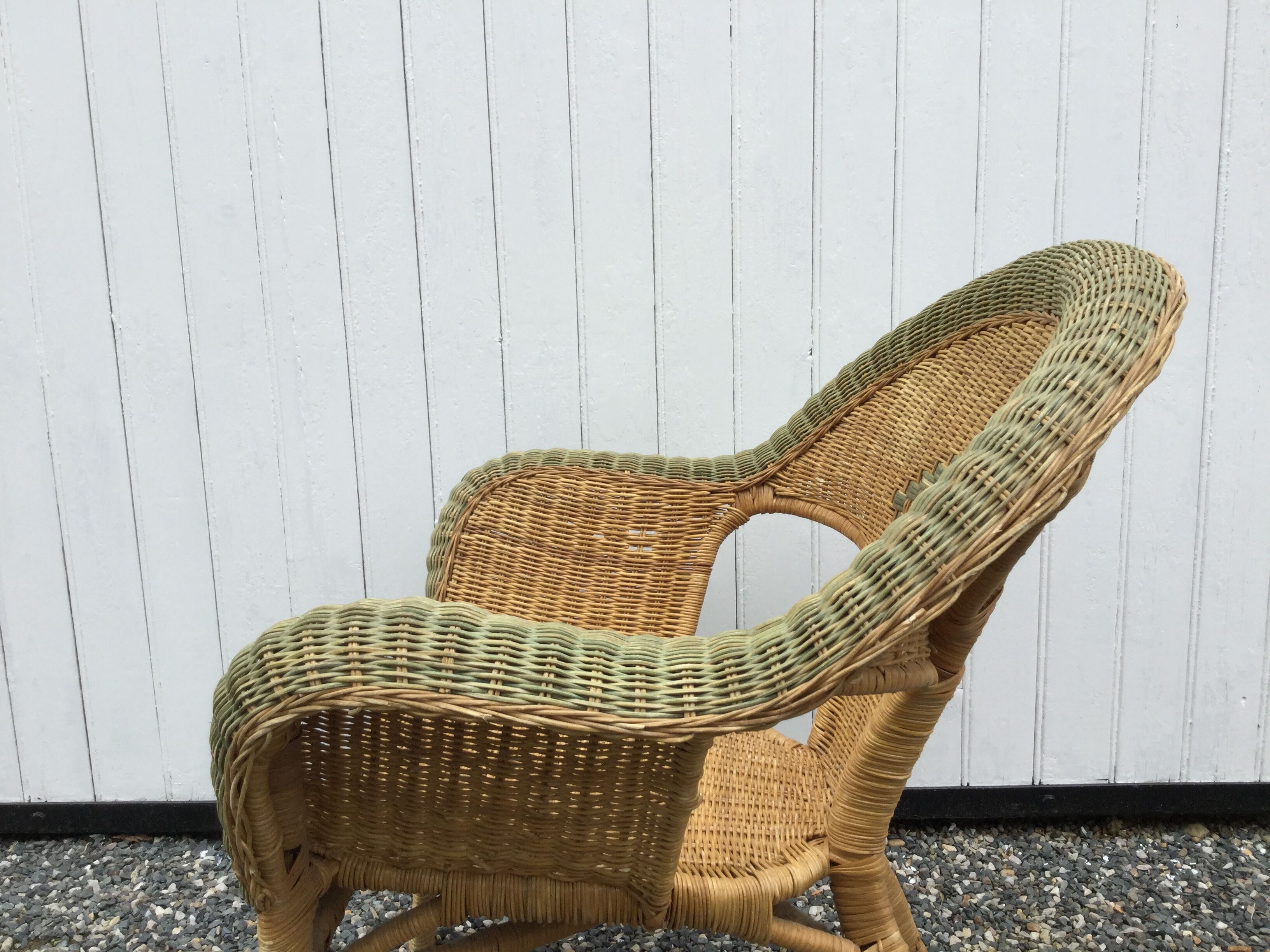 Rattan and bamboo armchair