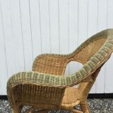 Rattan and bamboo armchair