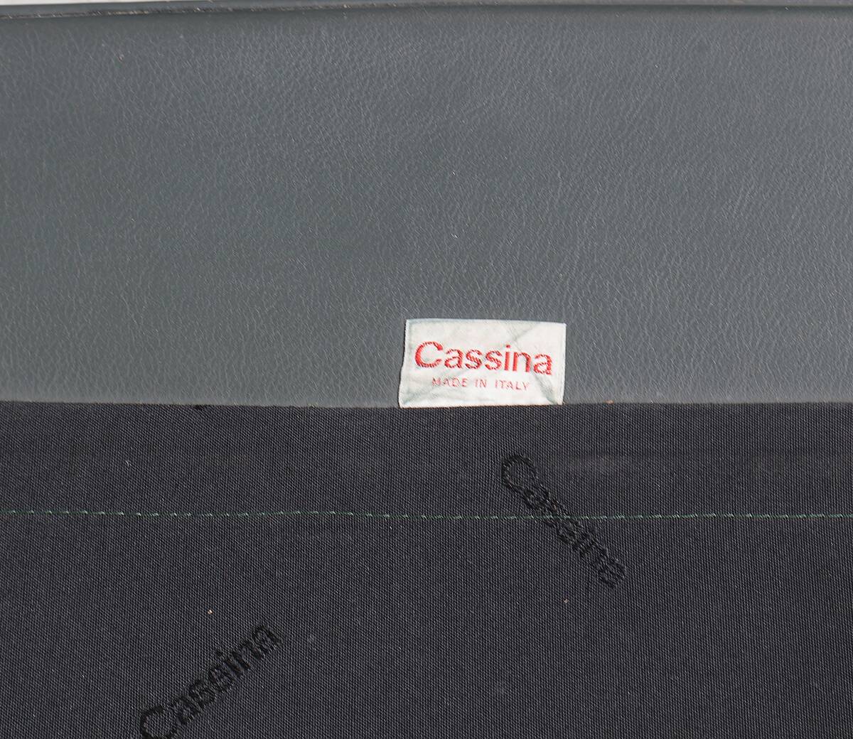 Leather Sofa with Pouf by Vico Magistretti for Cassina, 1980s, Set of 2