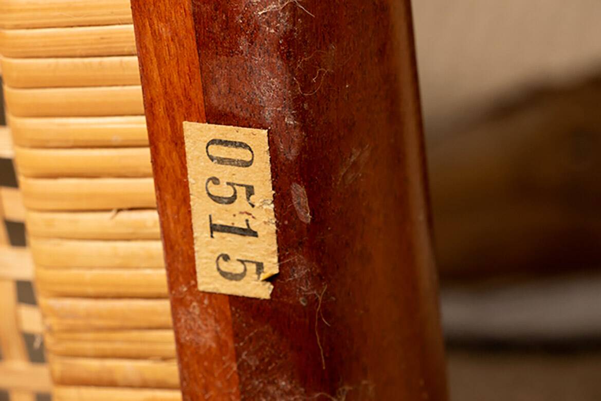 Danish 2-seater sofa in mahogany and cane by Ole Wanscher, 1960.