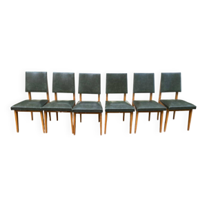 Série de 6 chaises scandinaves - 60s
