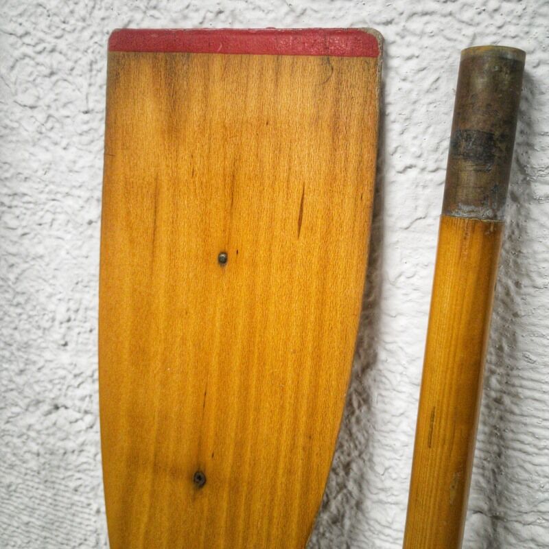 Pair of old wooden oars