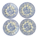 Set of 4 vintage BP blue plates – earthenware decorated with a rural scene