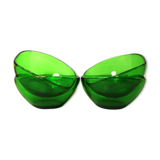 Set of 4 dessert bowls in Vereco green glass.