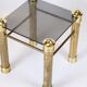 Set of two bedside tables - brass legs - black glass top - vintage style - 1970s