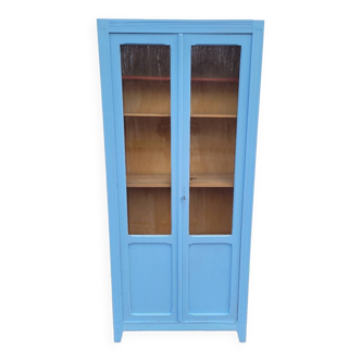 Parisian showcase cabinet in old painted wood 1950