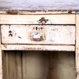 Old Burmese teak desk with original white patina
