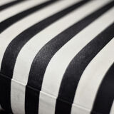 Mid-century modern Scandinavian rounded armchairs with black and white stripes, 1960s.